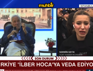 İlber Ortaylı’nın cenaze töreni: TGRT muhabiri Nermin Geyik’in tepki topladığı anlar